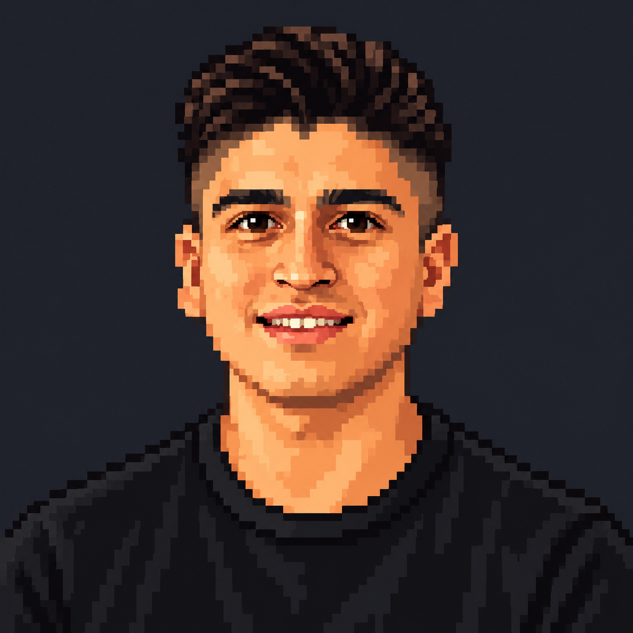 Retrato pixel art de Pablo Caro